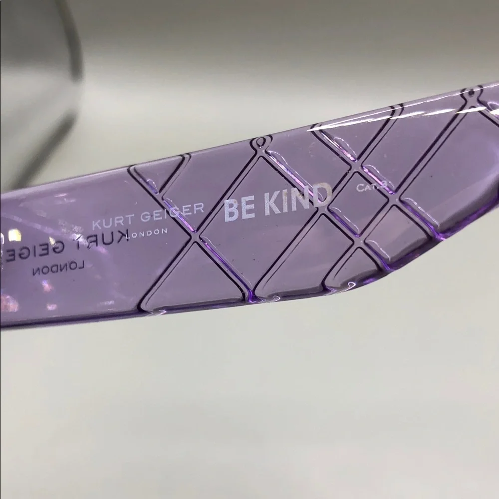 Kurt Geiger London crystal purple textured square sunglasses semi oversized.